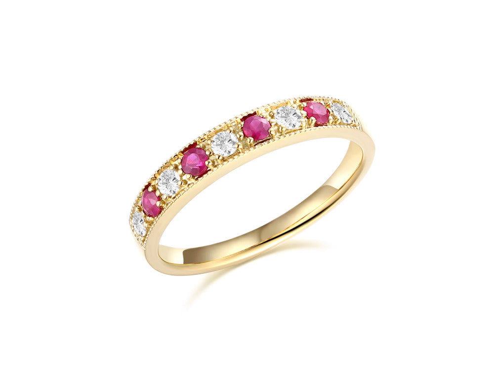 18ct Yellow Gold Ruby and Diamond ring