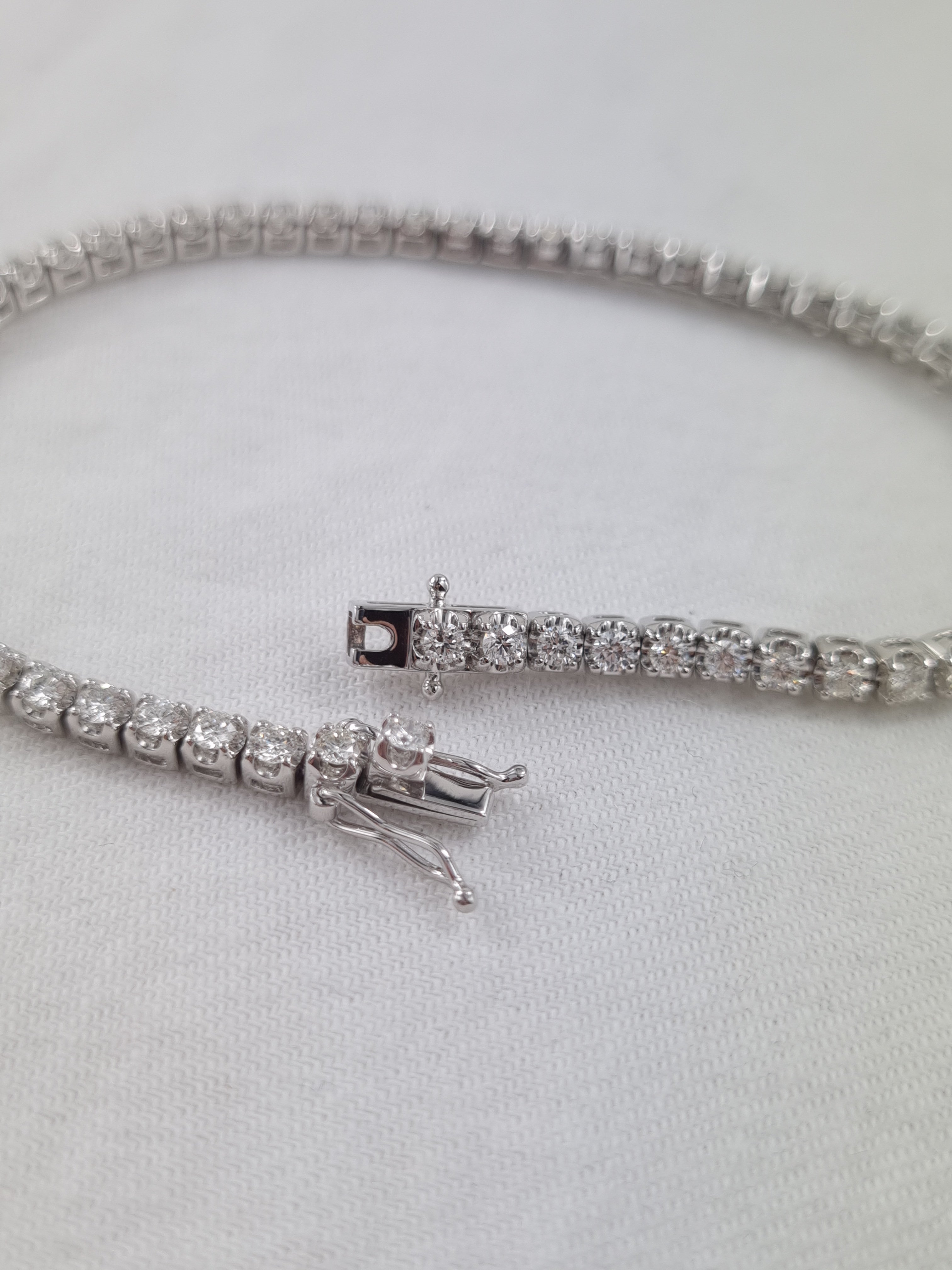 9ct White Gold Lab Grown Diamond tennis bracelet, 3 carats total