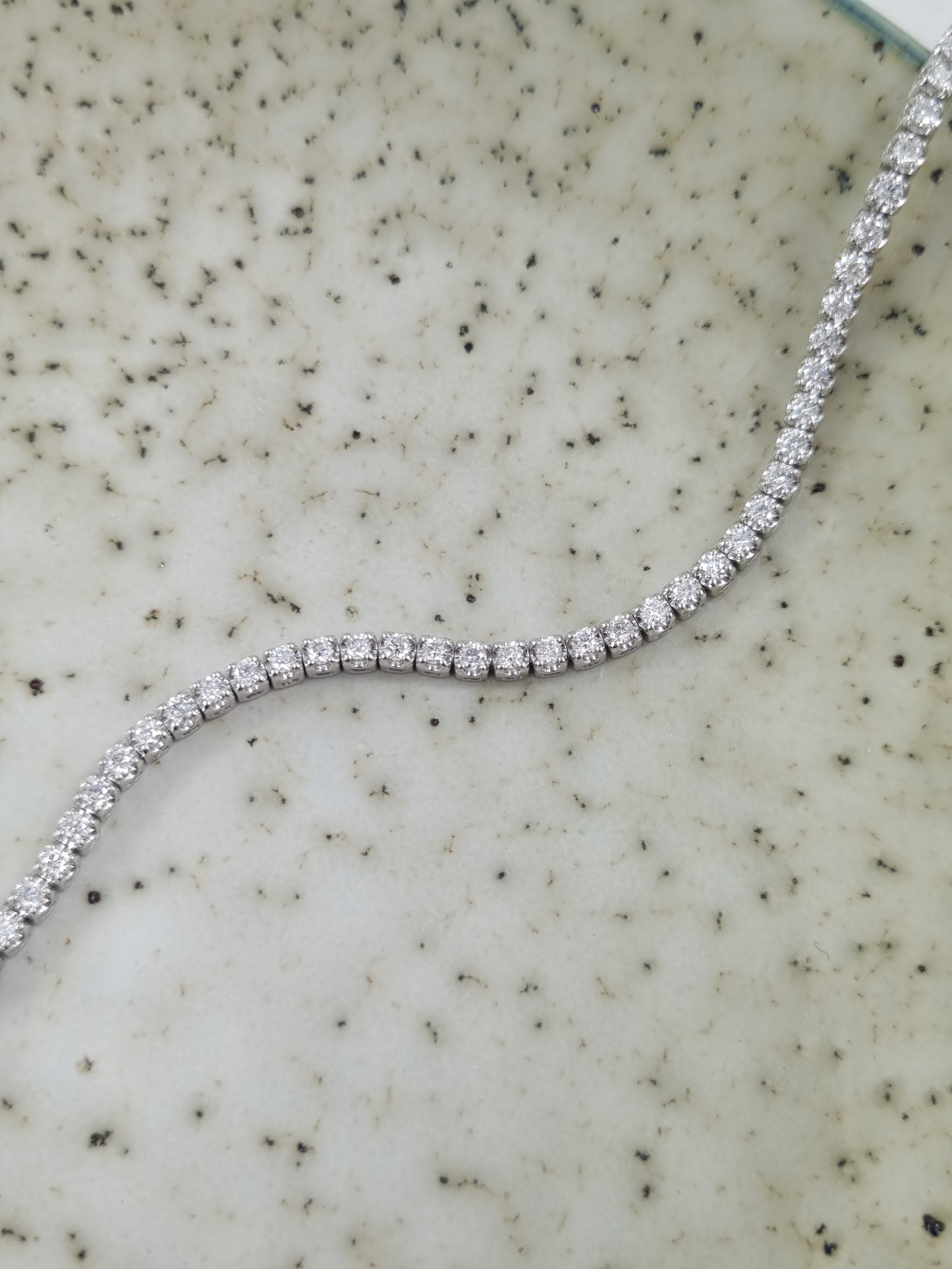 9ct White Gold Lab Grown Diamond tennis bracelet, 3 carats total