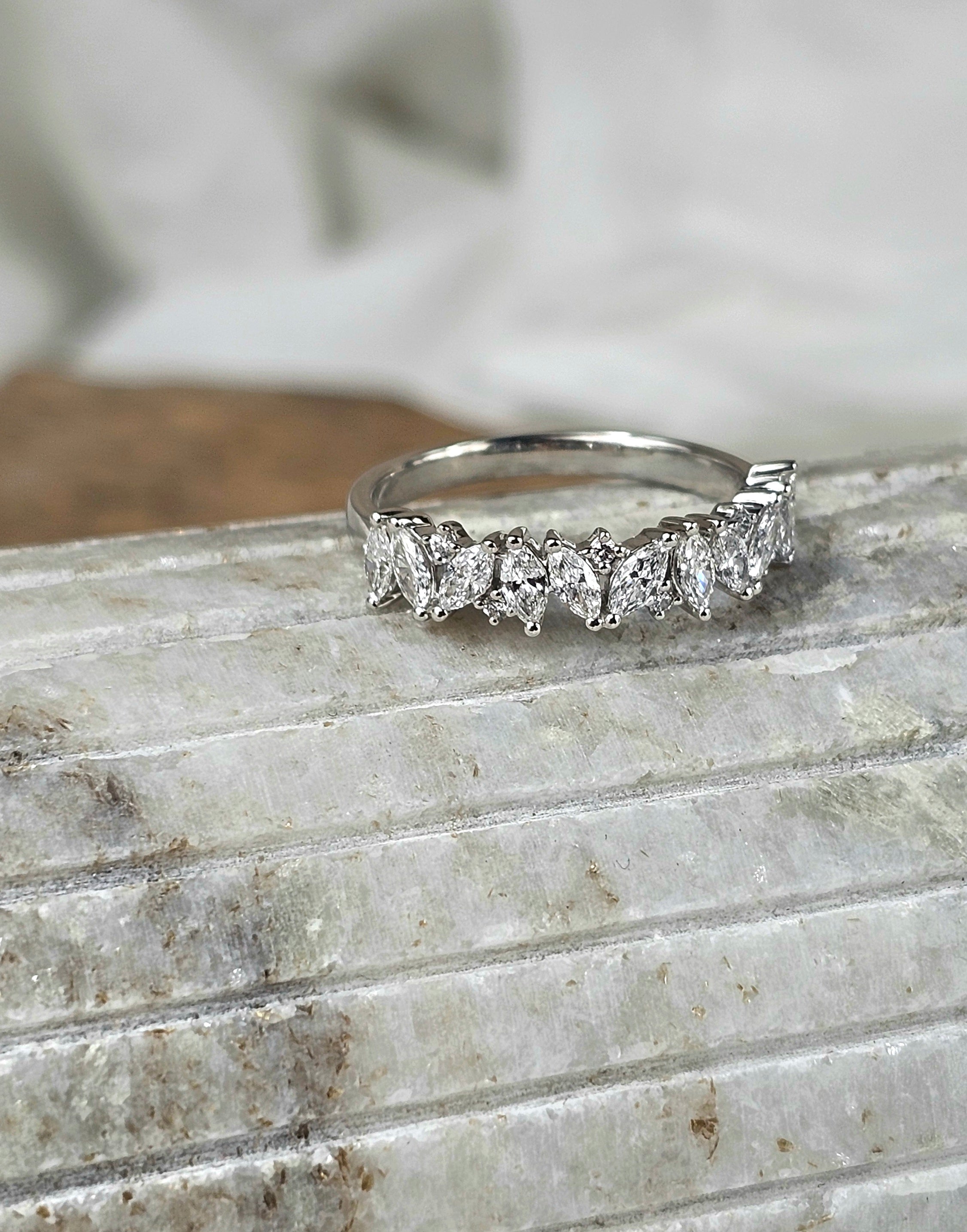 9ct White Gold Lab-Grown Diamond Ring, 0.38 carats total.