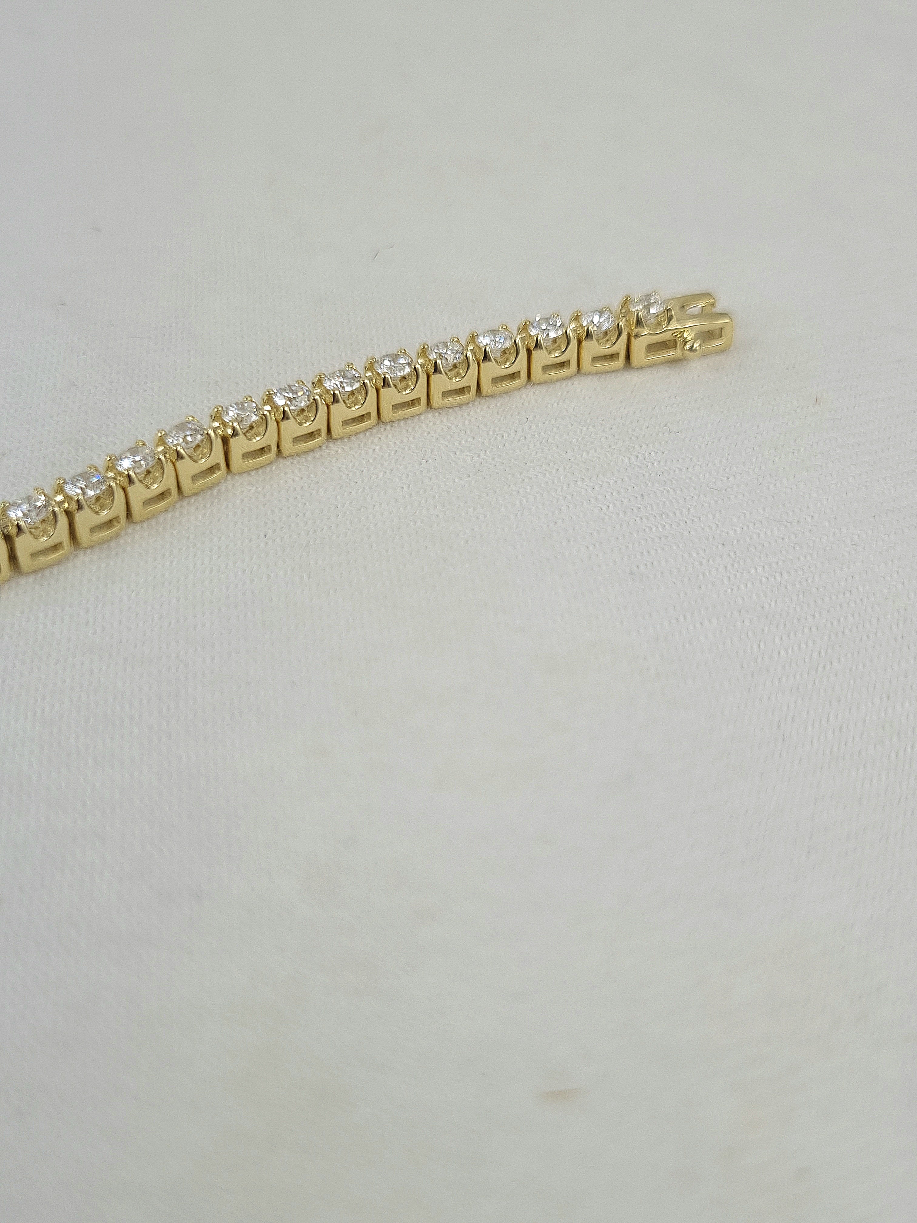 9ct Yellow Gold Lab Grown Diamond tennis bracelet, 3ct total