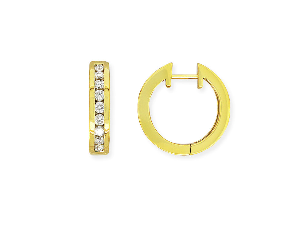 18ct Yellow Gold 0.50Ct Diamond Huggie Earrings