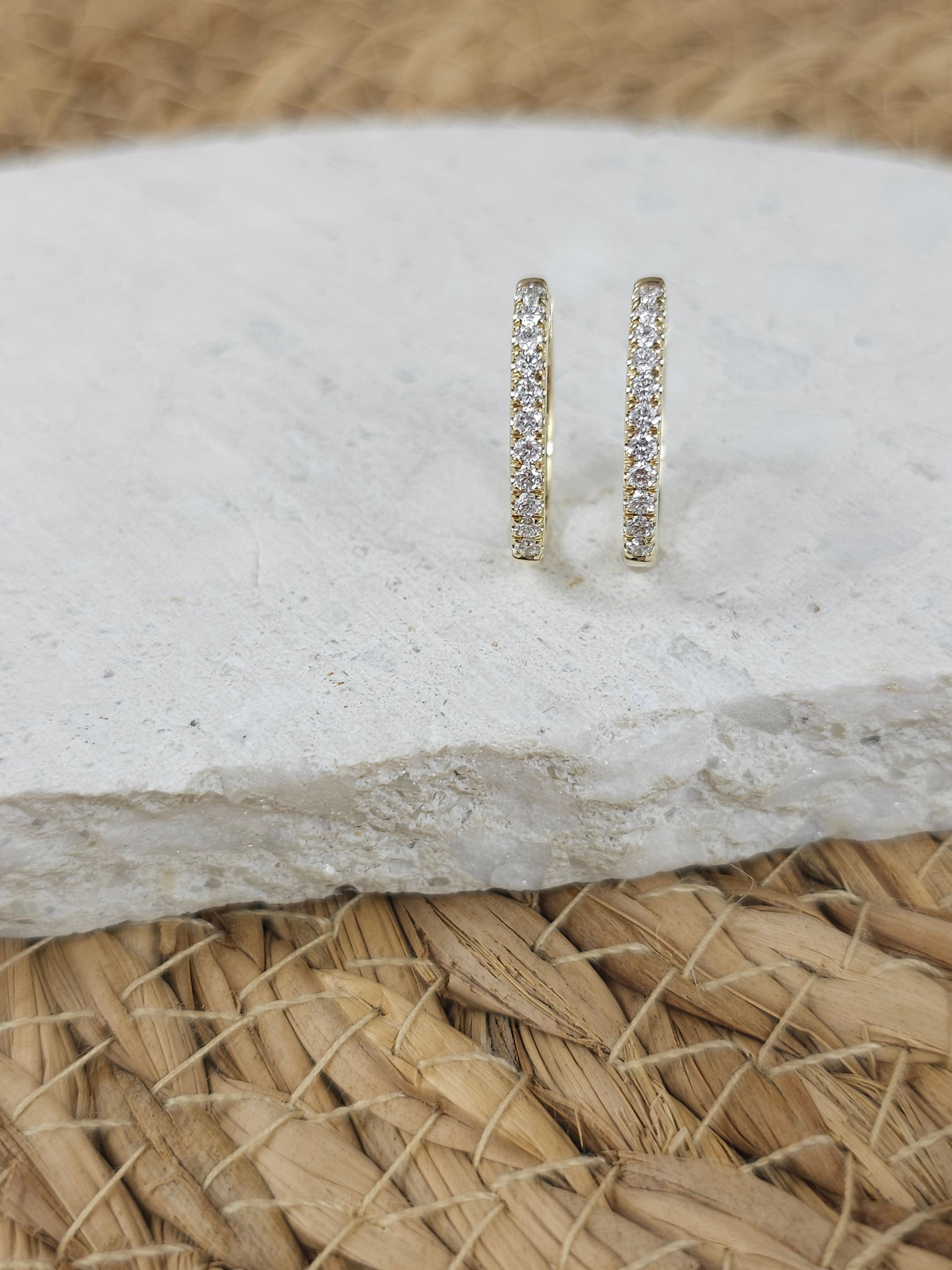 9ct Yellow Gold Lab-Grown Diamond huggie earrings, 0.51ct total