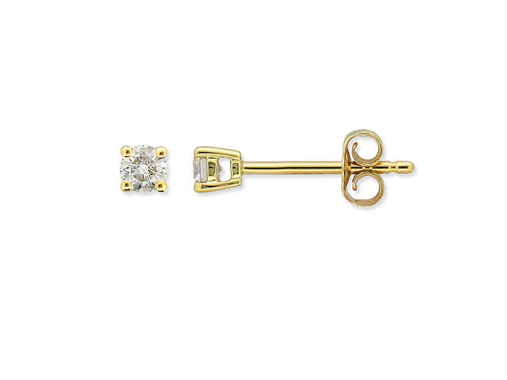 9ct Yellow Gold 0.22Ct Diamond Stud Earrings