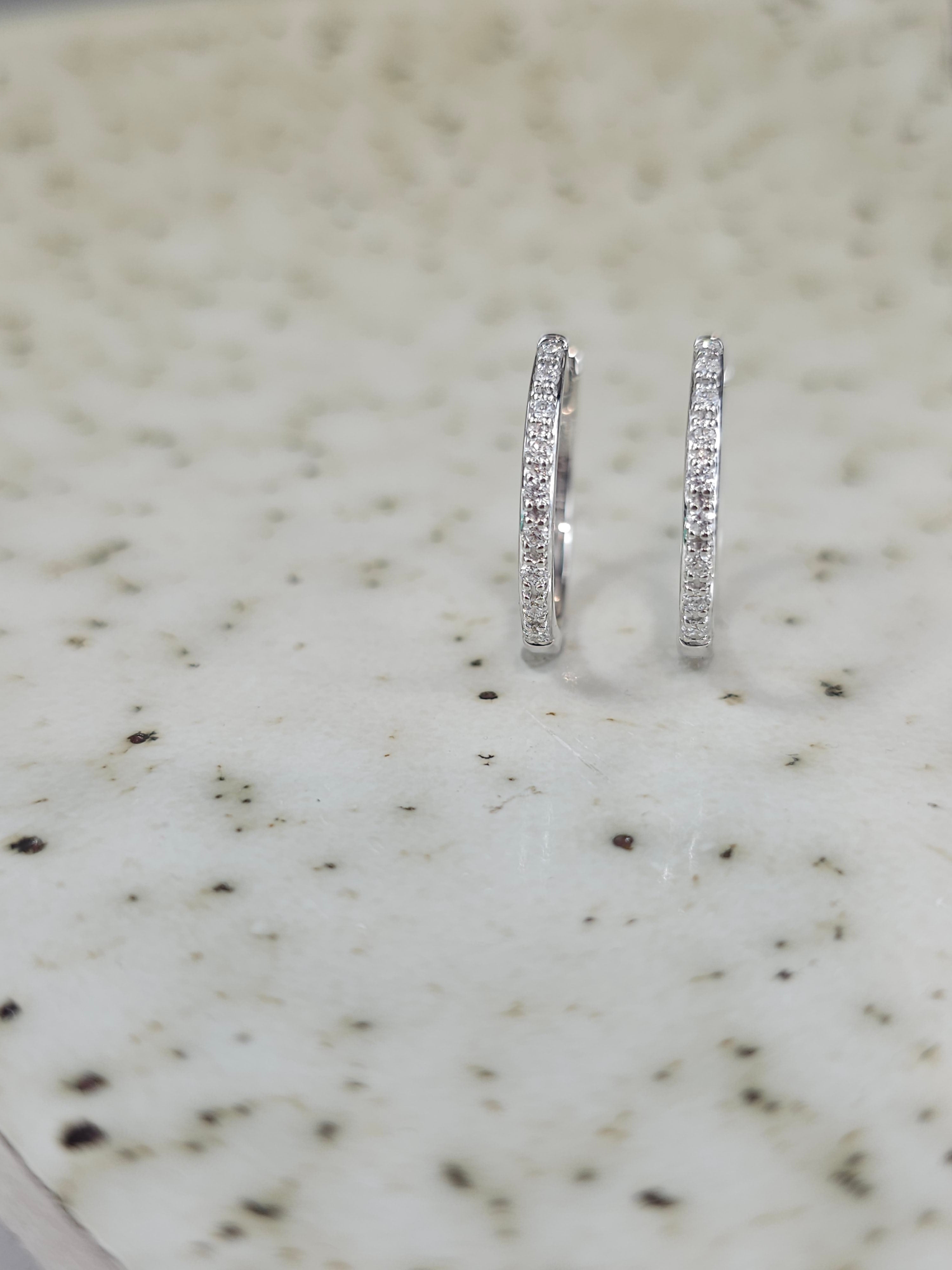 9ct Yellow Gold Lab-Grown Diamond huggie earrings, 0.16ct total