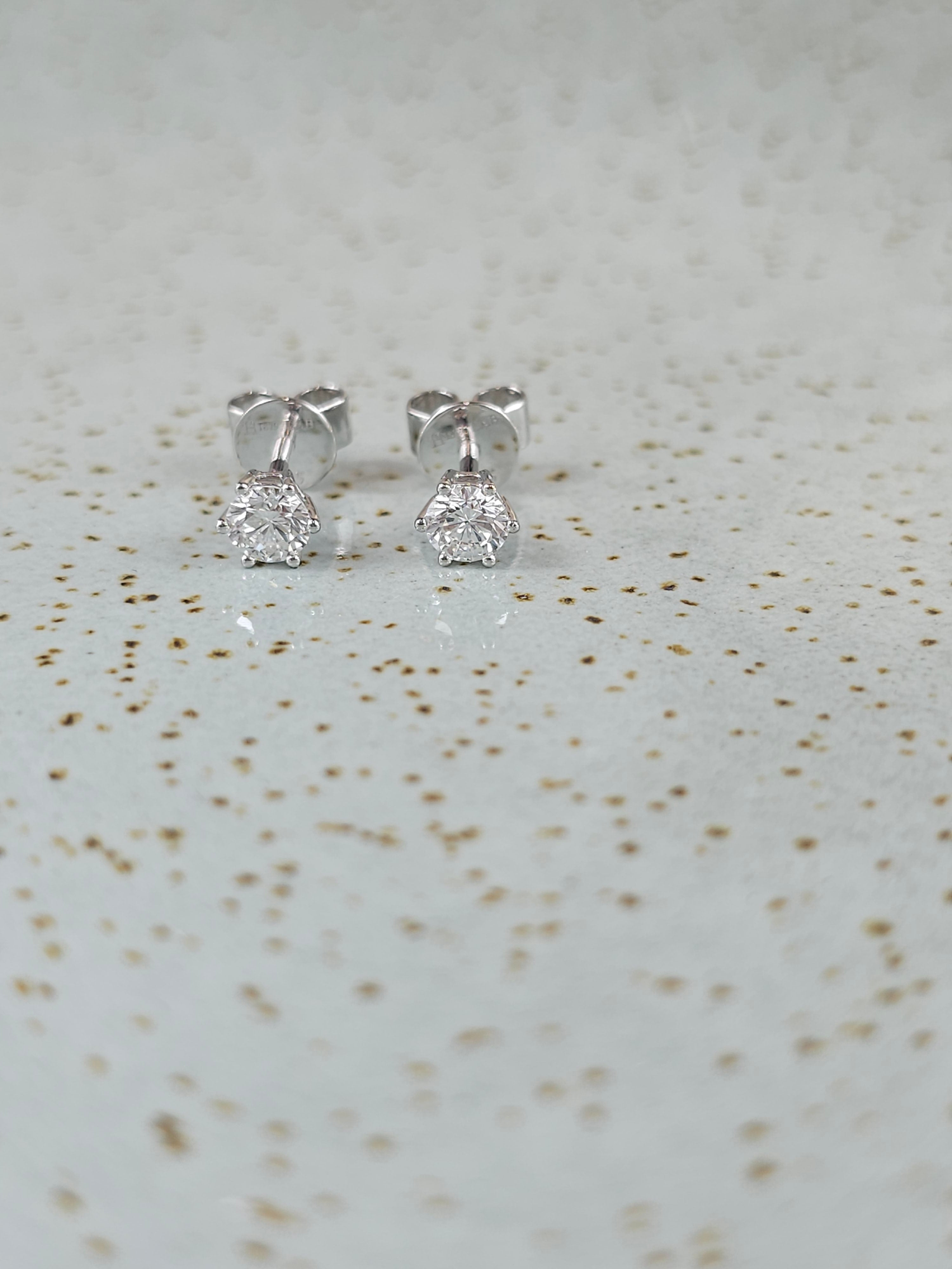 9ct White Gold Lab-Grown Diamond stud earrings, 0.53ct total