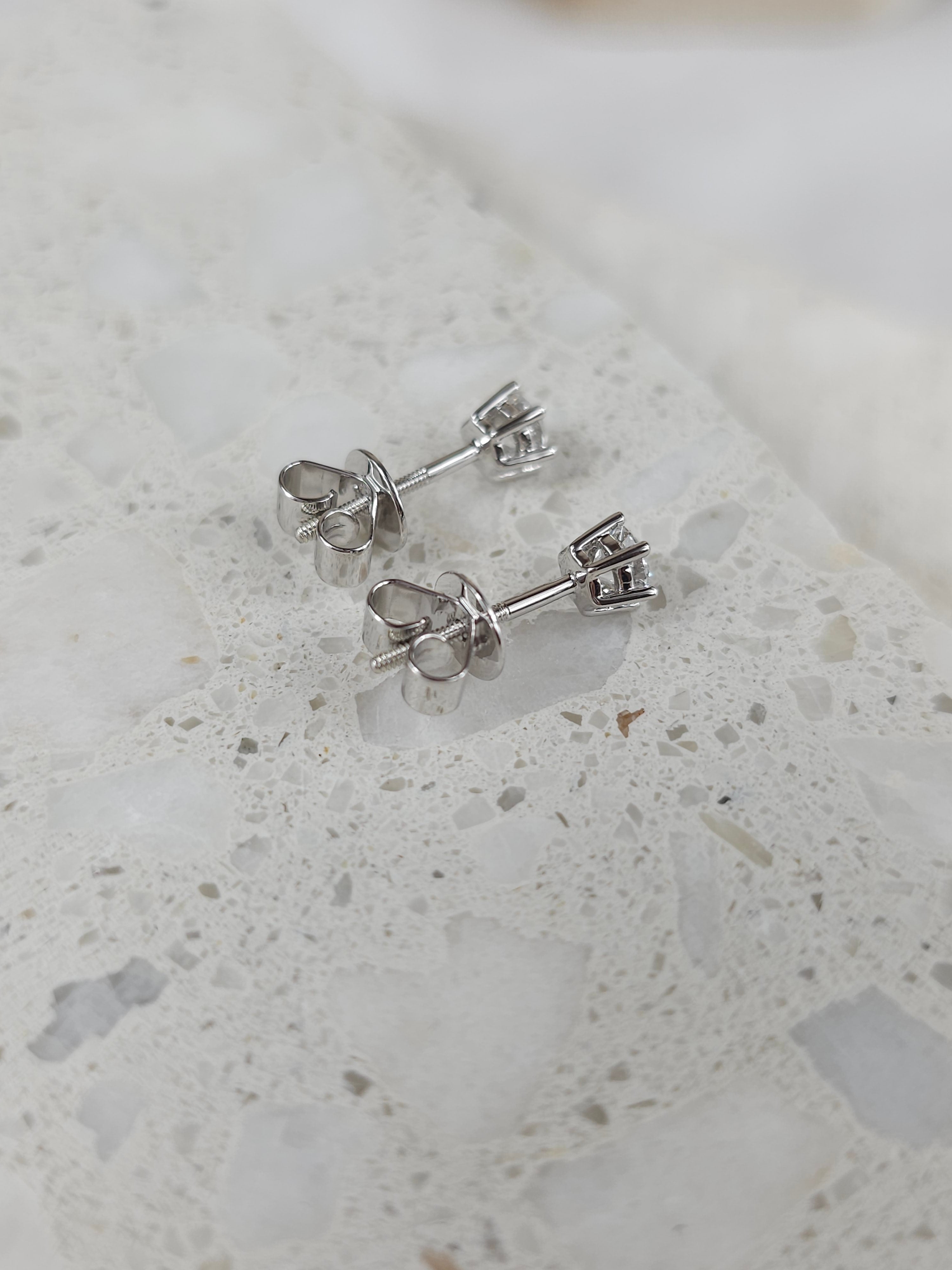 9ct White Gold Lab-Grown Diamond stud earrings, 0.53ct total