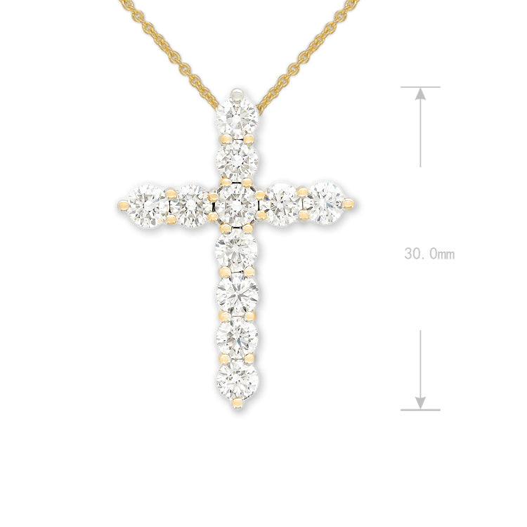 9ct Yellow and White Gold Diamond cross, 2.50 carats total.