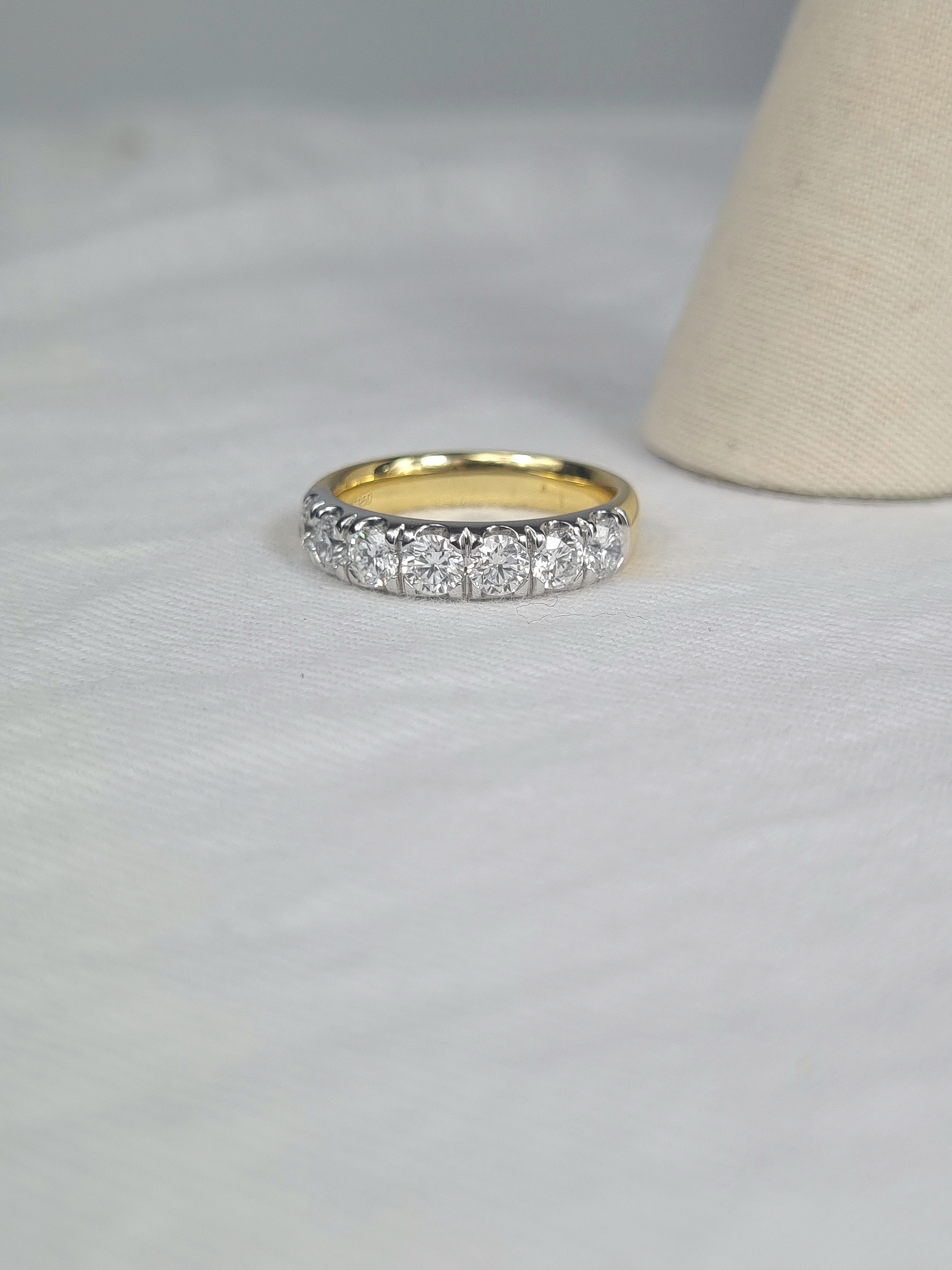 Platinum and 18ct Yellow Gold 'Ultimate Eternity' ring, 1.36 carats total.