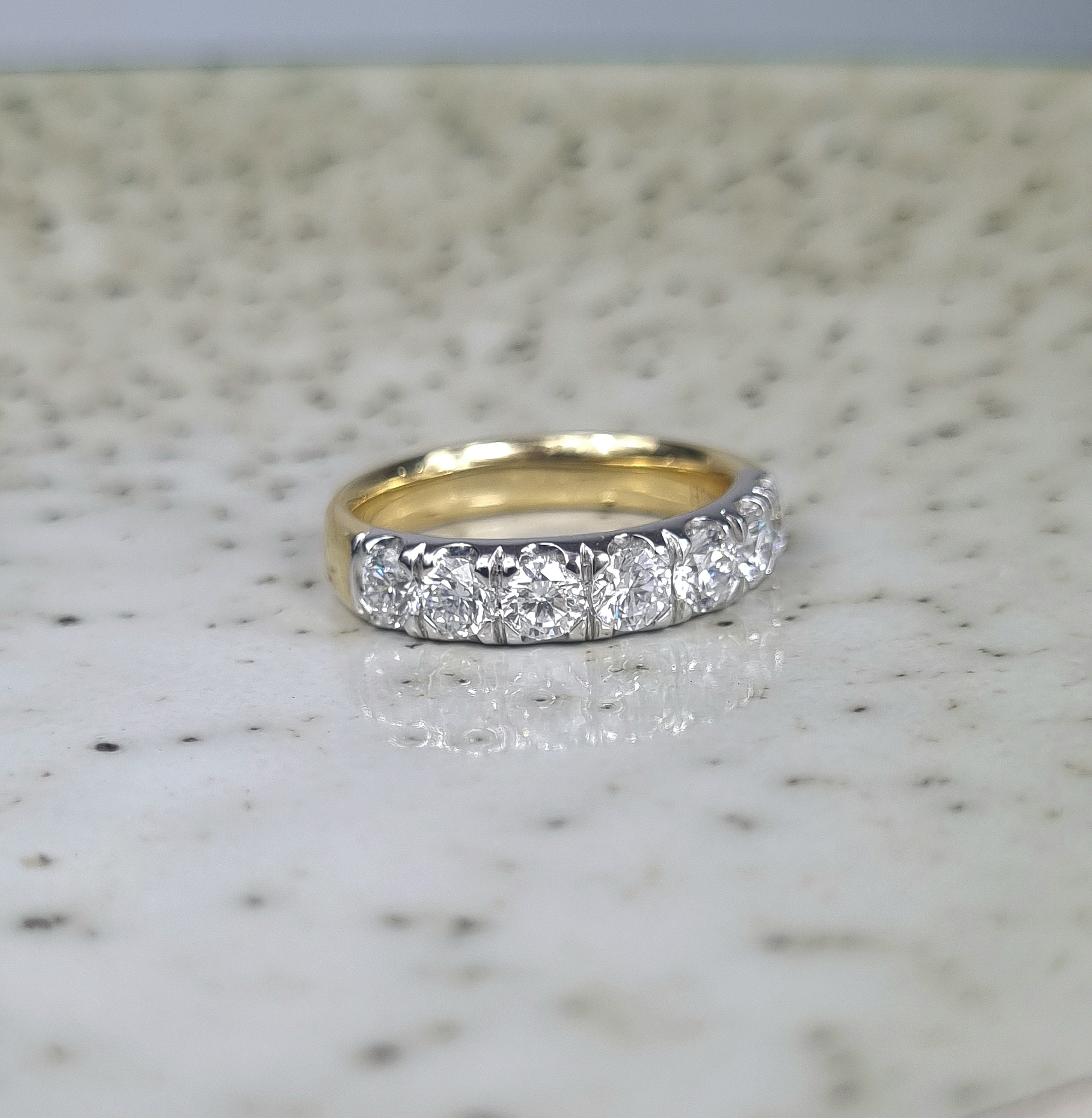 Platinum and 18ct Yellow Gold 'Ultimate Eternity' ring, 1.36 carats total.