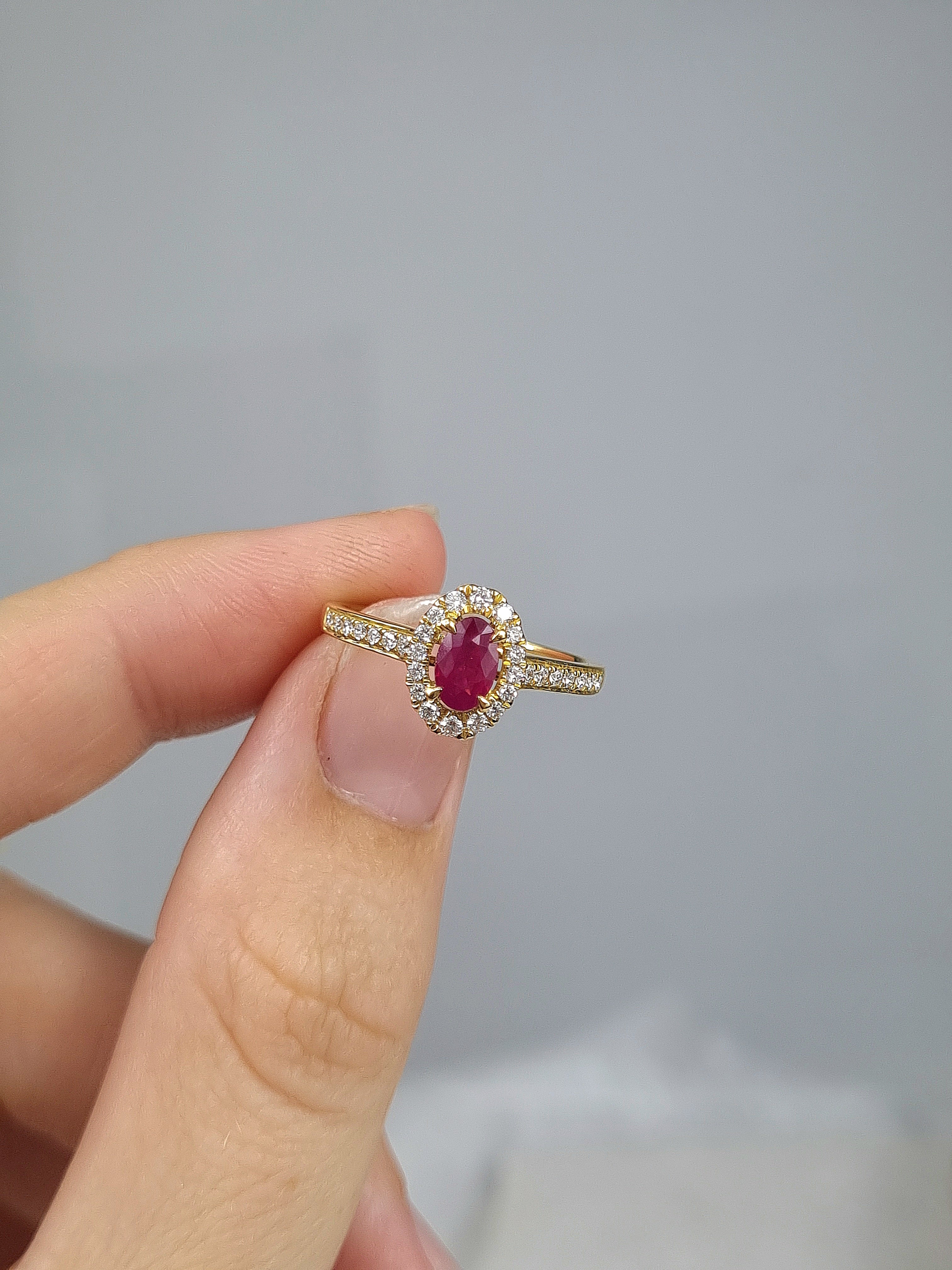 18ct Yellow Gold Ruby and Diamond ring