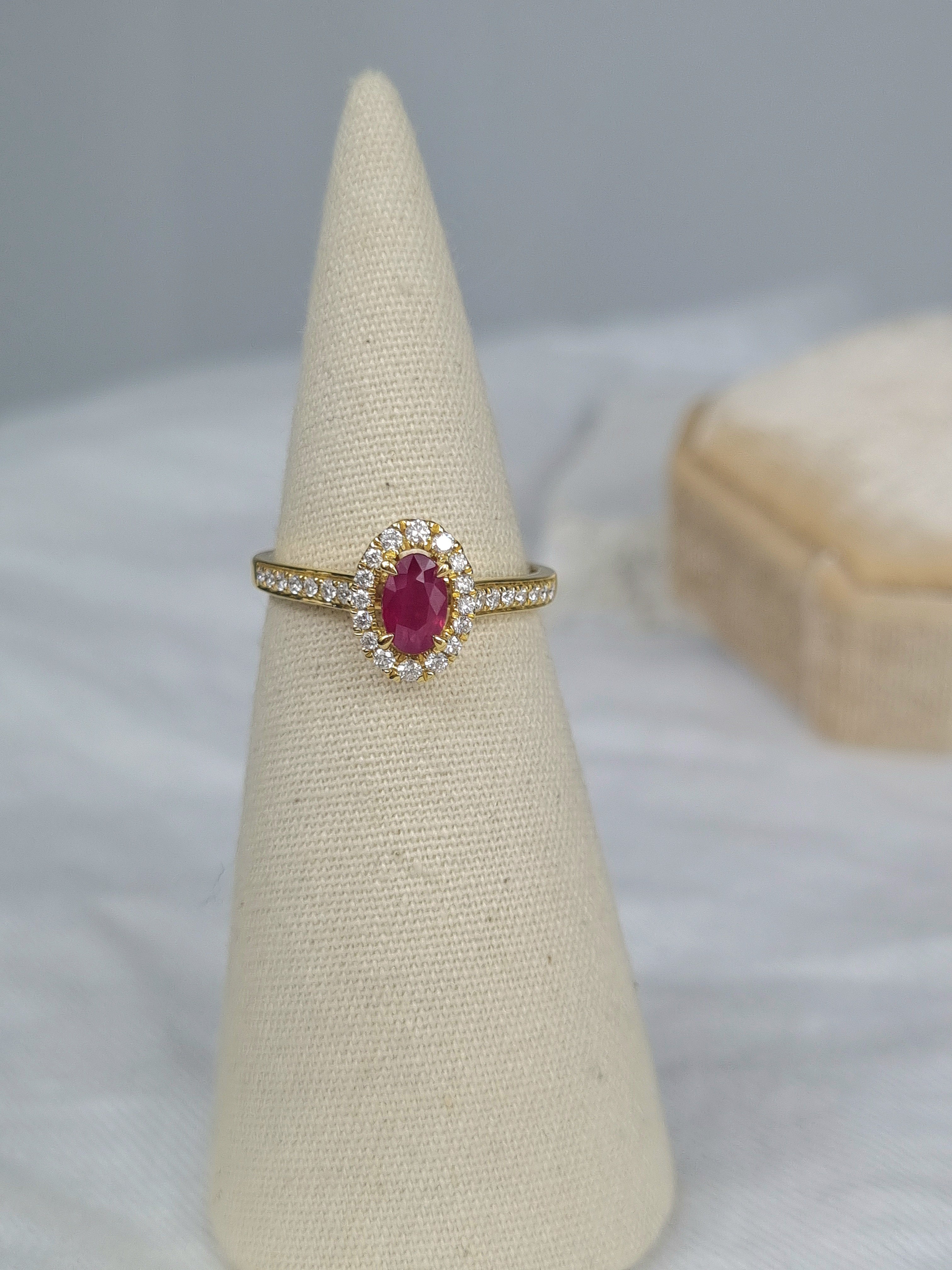 18ct Yellow Gold Ruby and Diamond ring