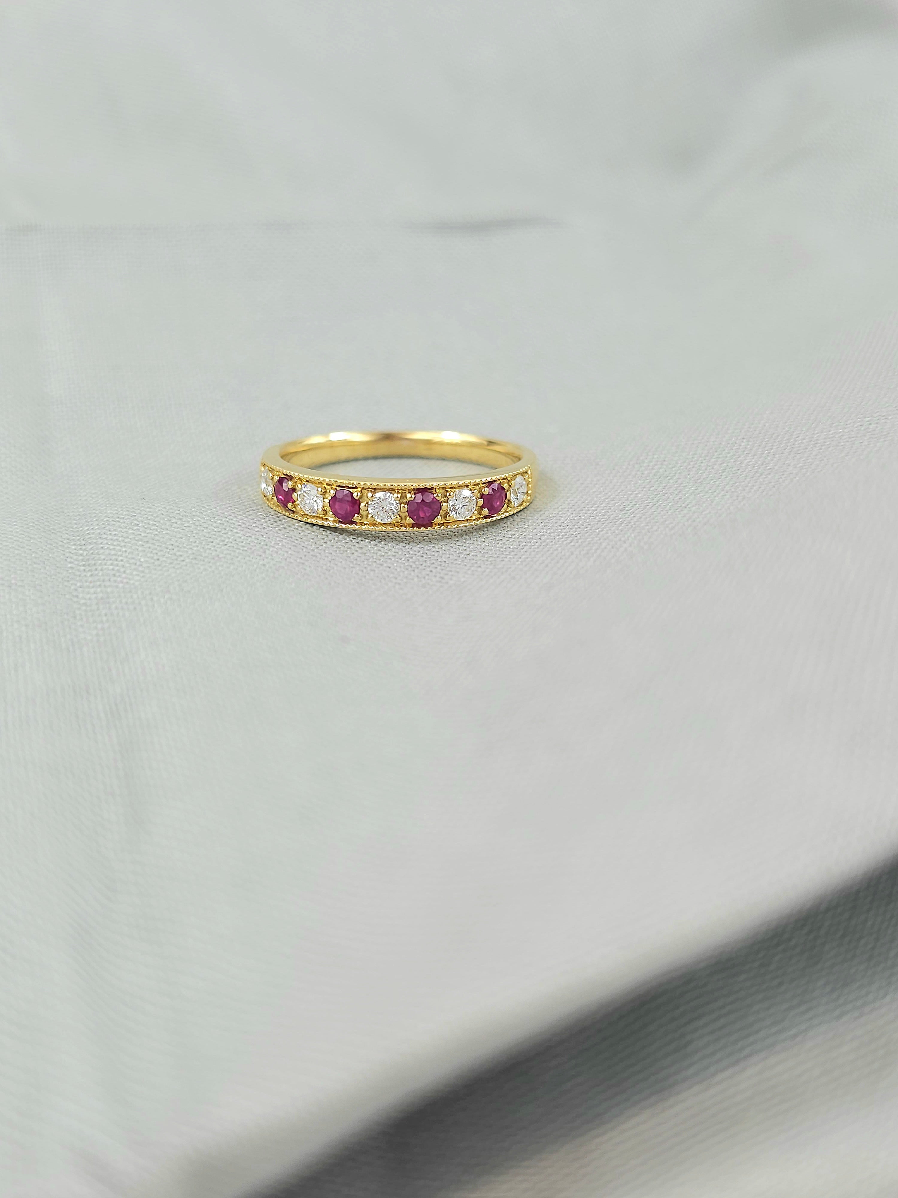 18ct Yellow Gold Ruby and Diamond ring