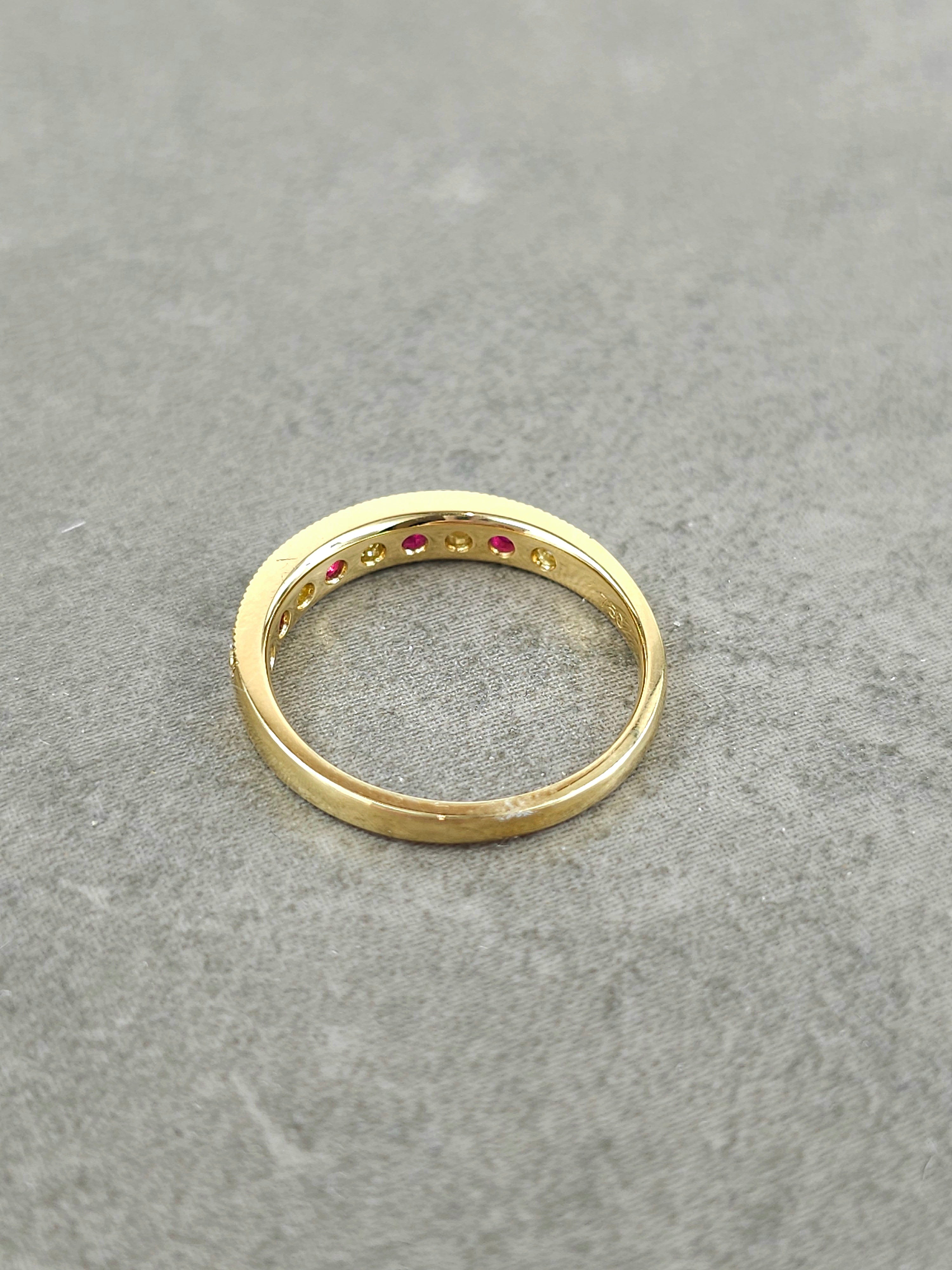 18ct Yellow Gold Ruby and Diamond ring