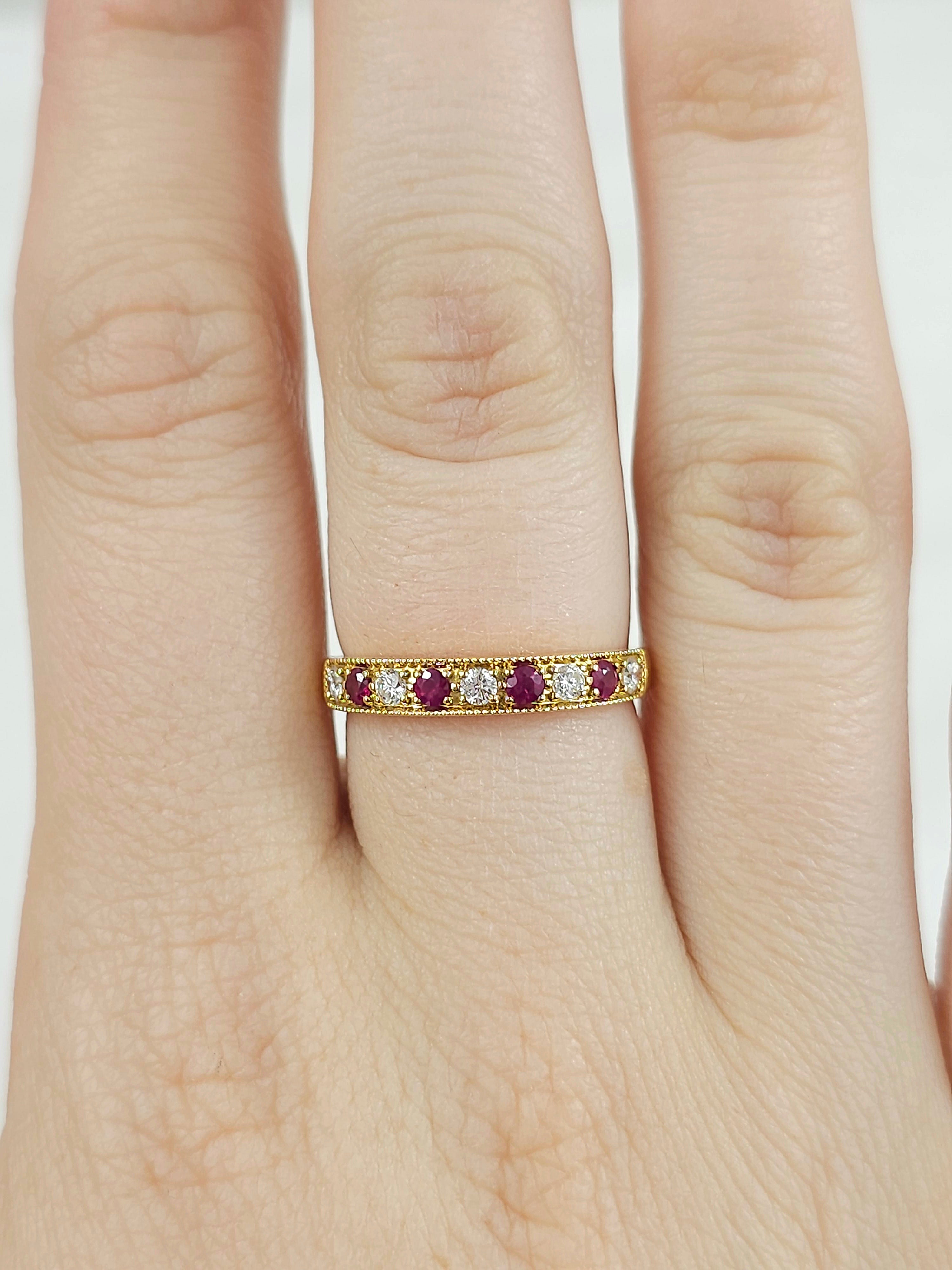 18ct Yellow Gold Ruby and Diamond ring