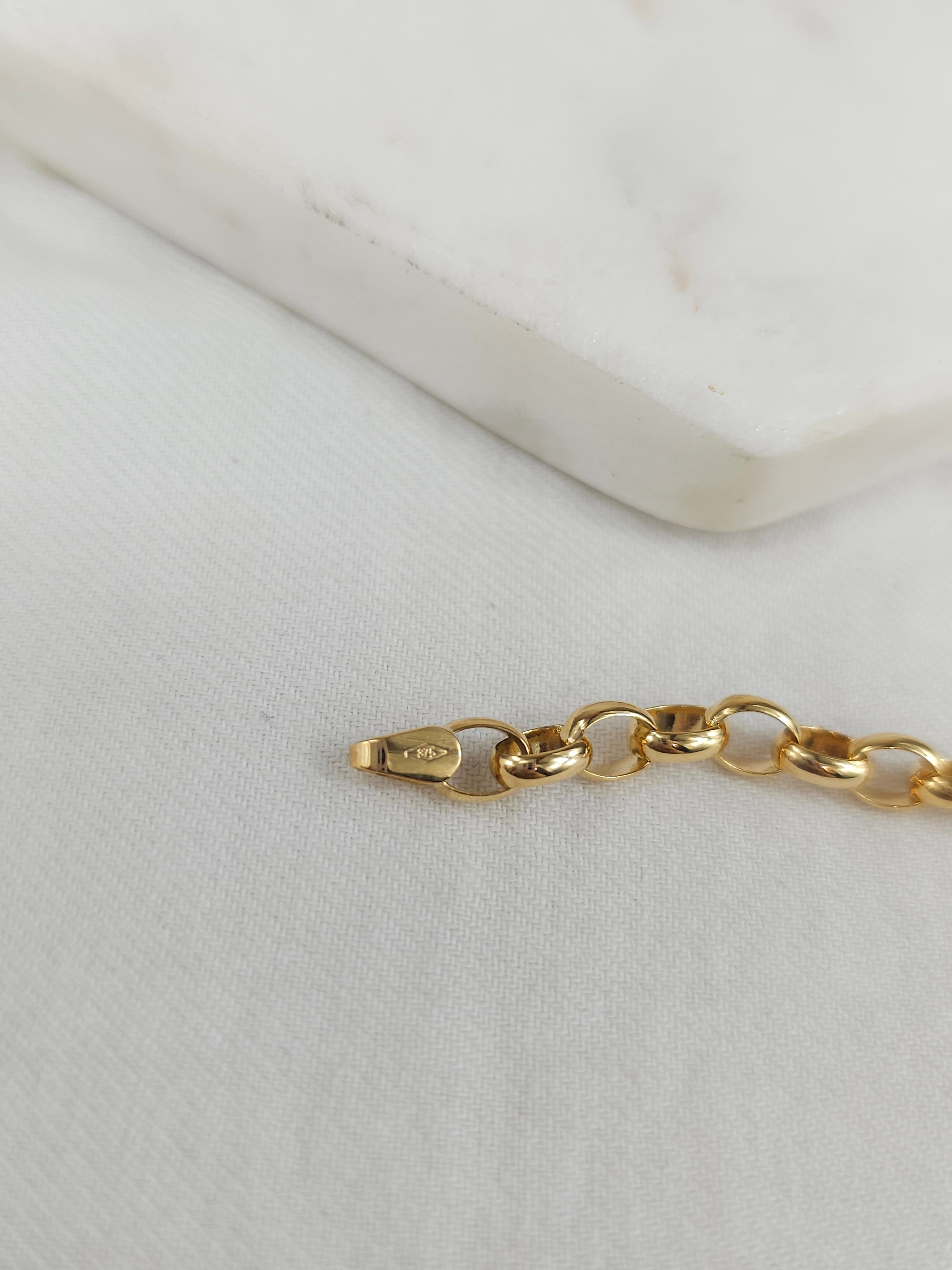 9ct Yellow Gold silver filled Oval Belcher bracelet, 19cm