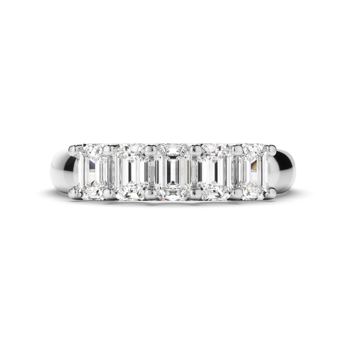 Emerald Cut Diamond Anniversary Ring