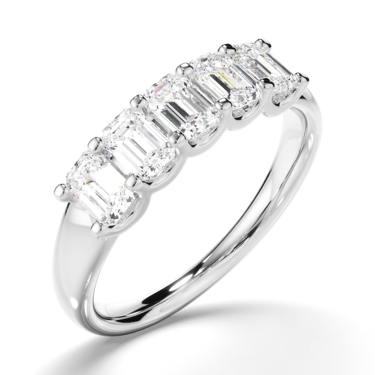 Emerald Cut Diamond Anniversary Ring