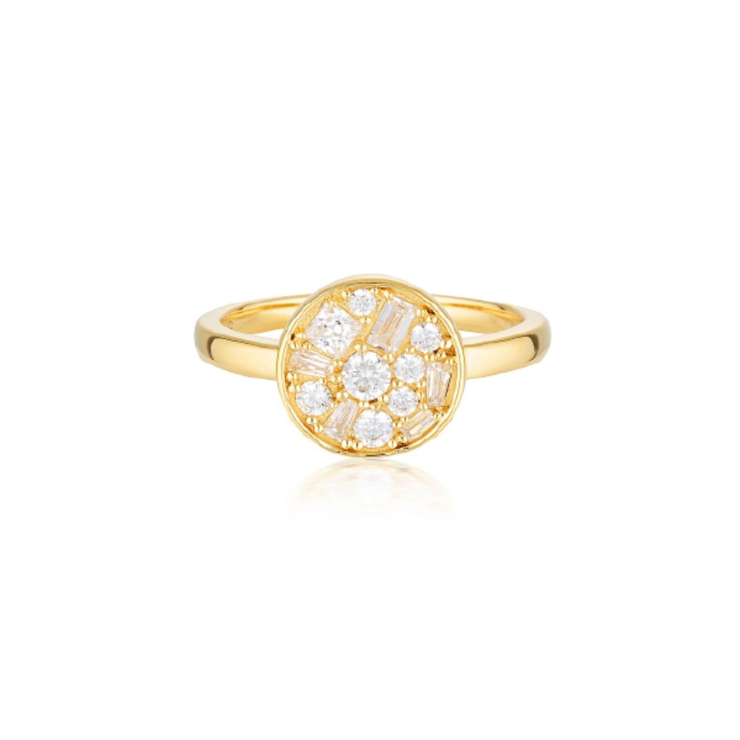 Georgini - Mosaic 18ct Gold Plated Sterling Silver Cubic Zirconia Ring