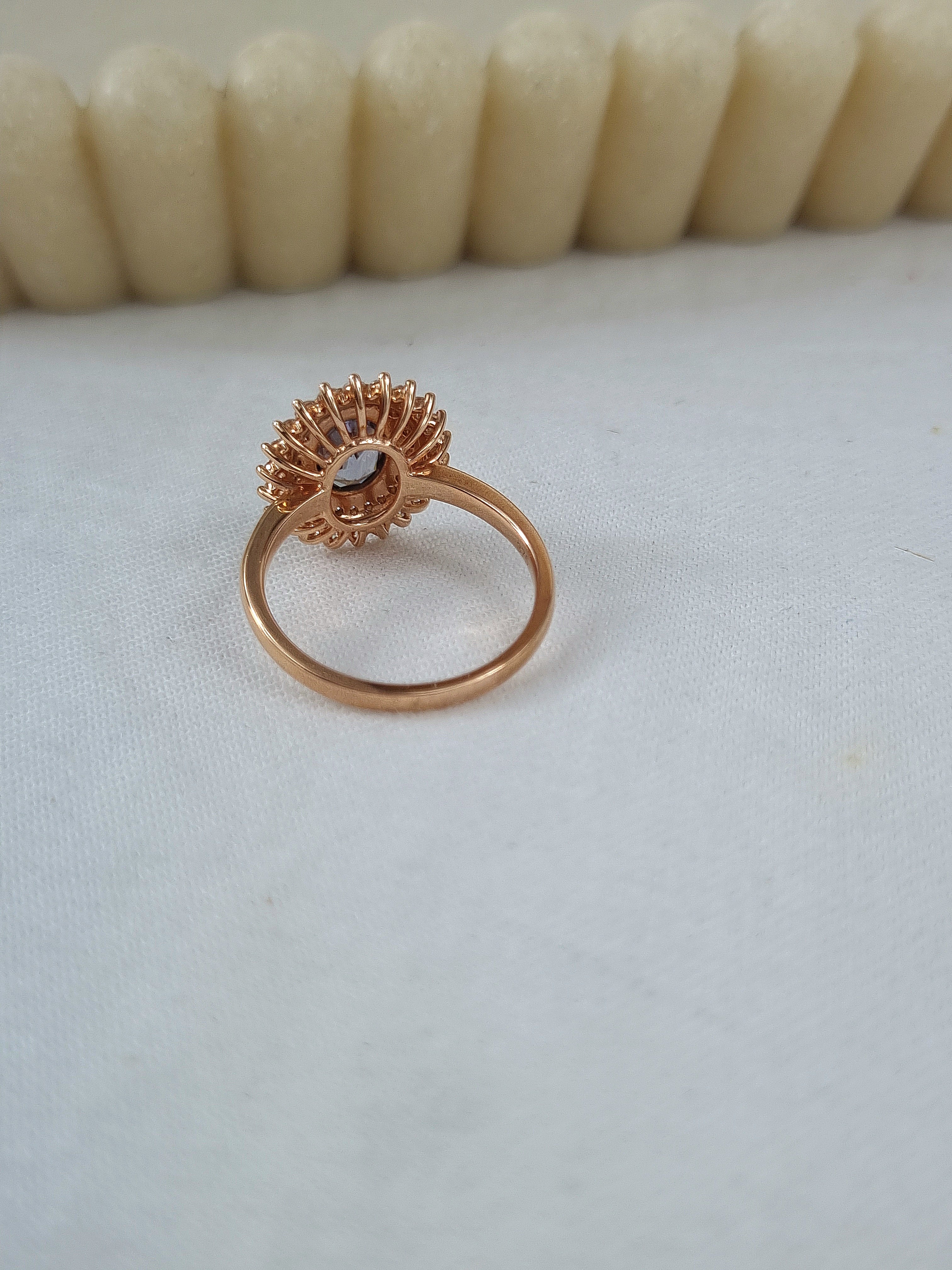 9ct Rose Gold Double-Halo Ring with Myanmar Spinel