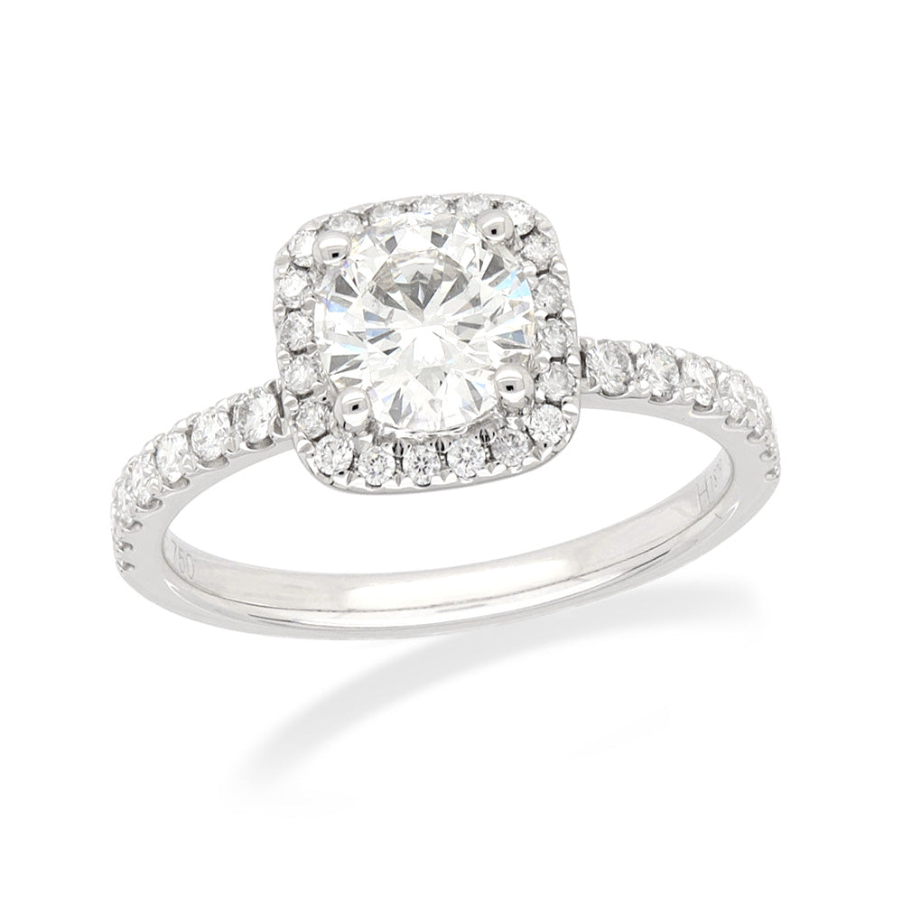 Cushion halo deals diamond engagement ring