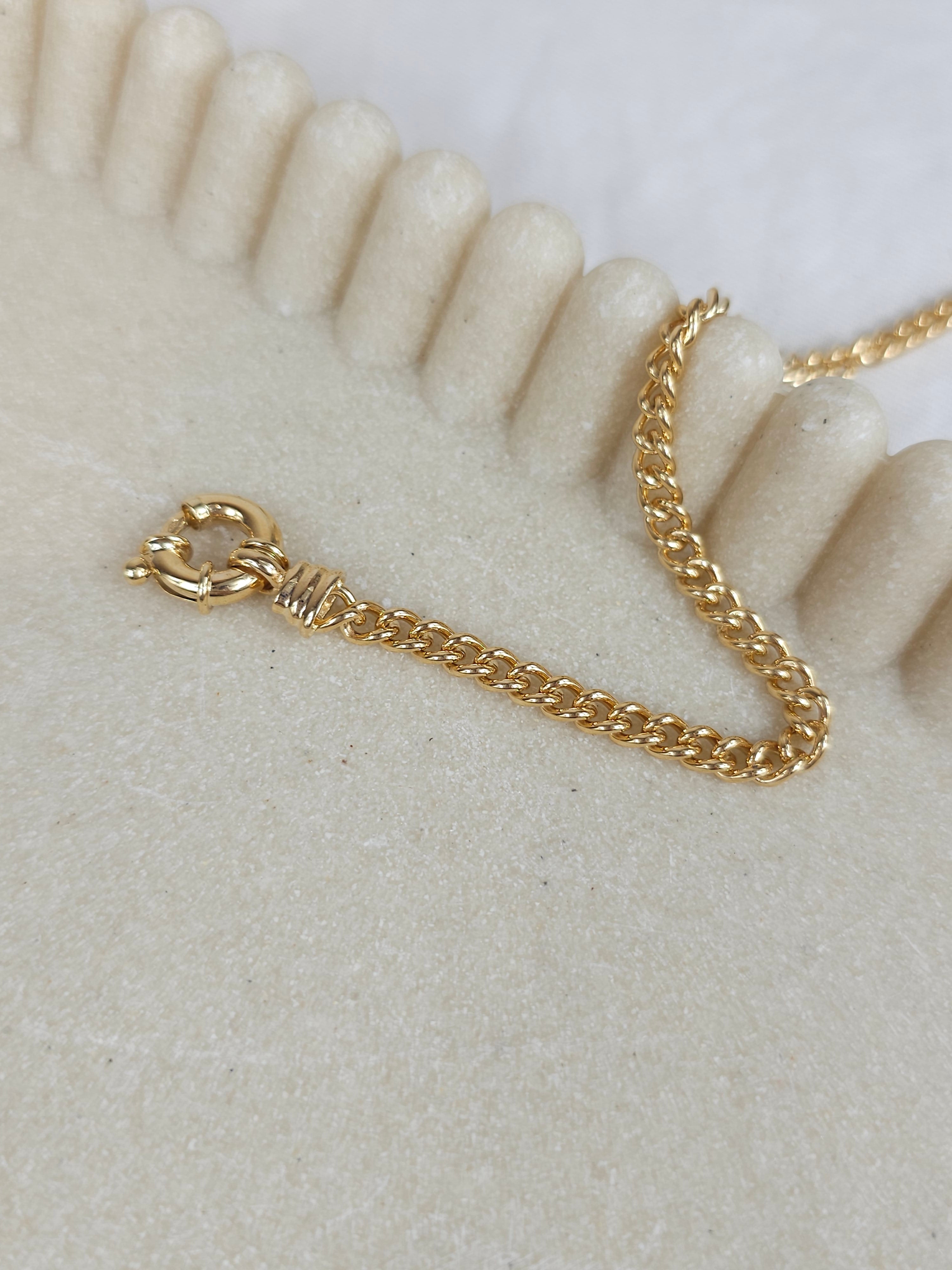 9ct Yellow Gold Silver filled curb bracelet