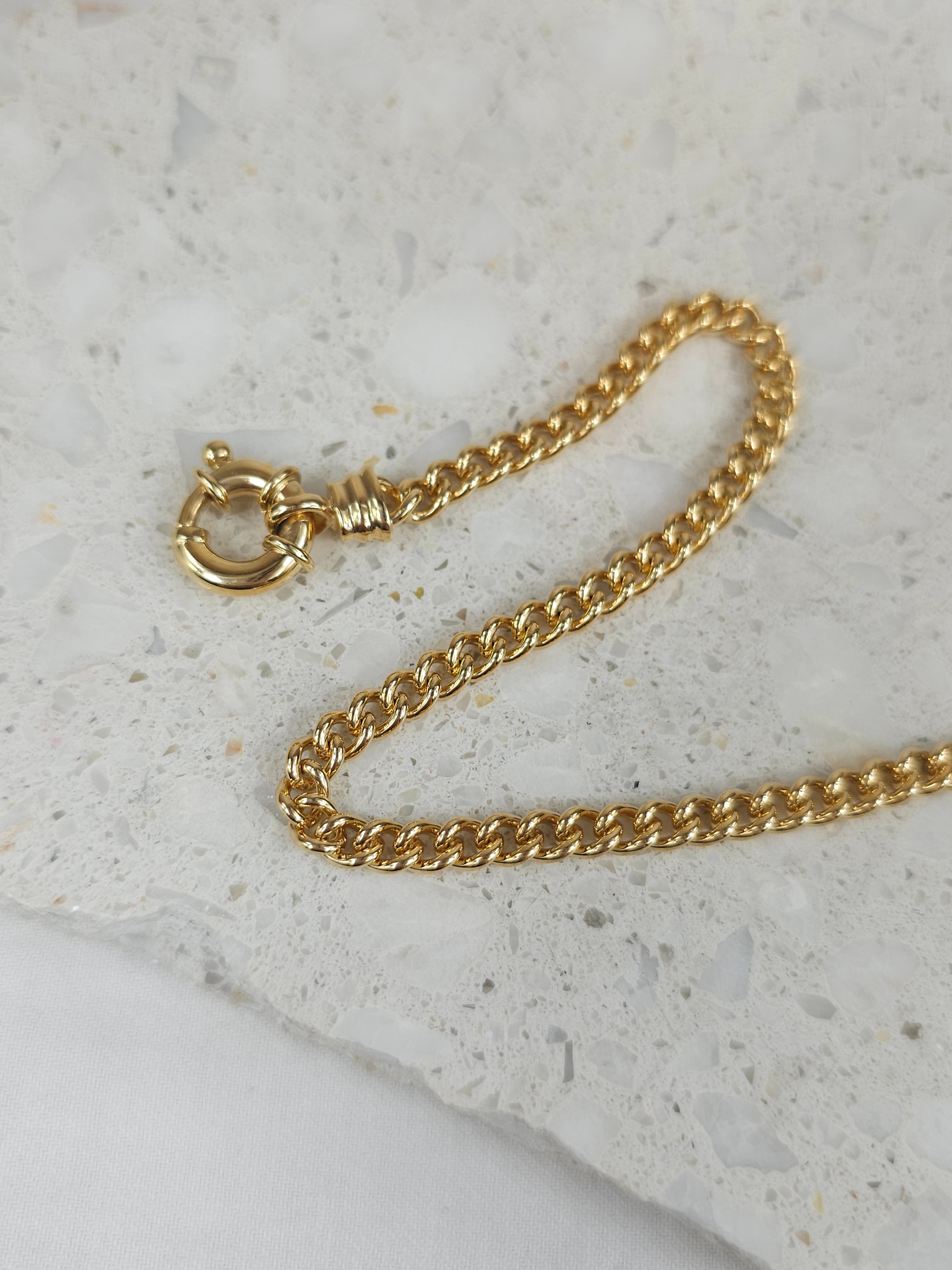 9ct Yellow Gold Silver filled curb bracelet