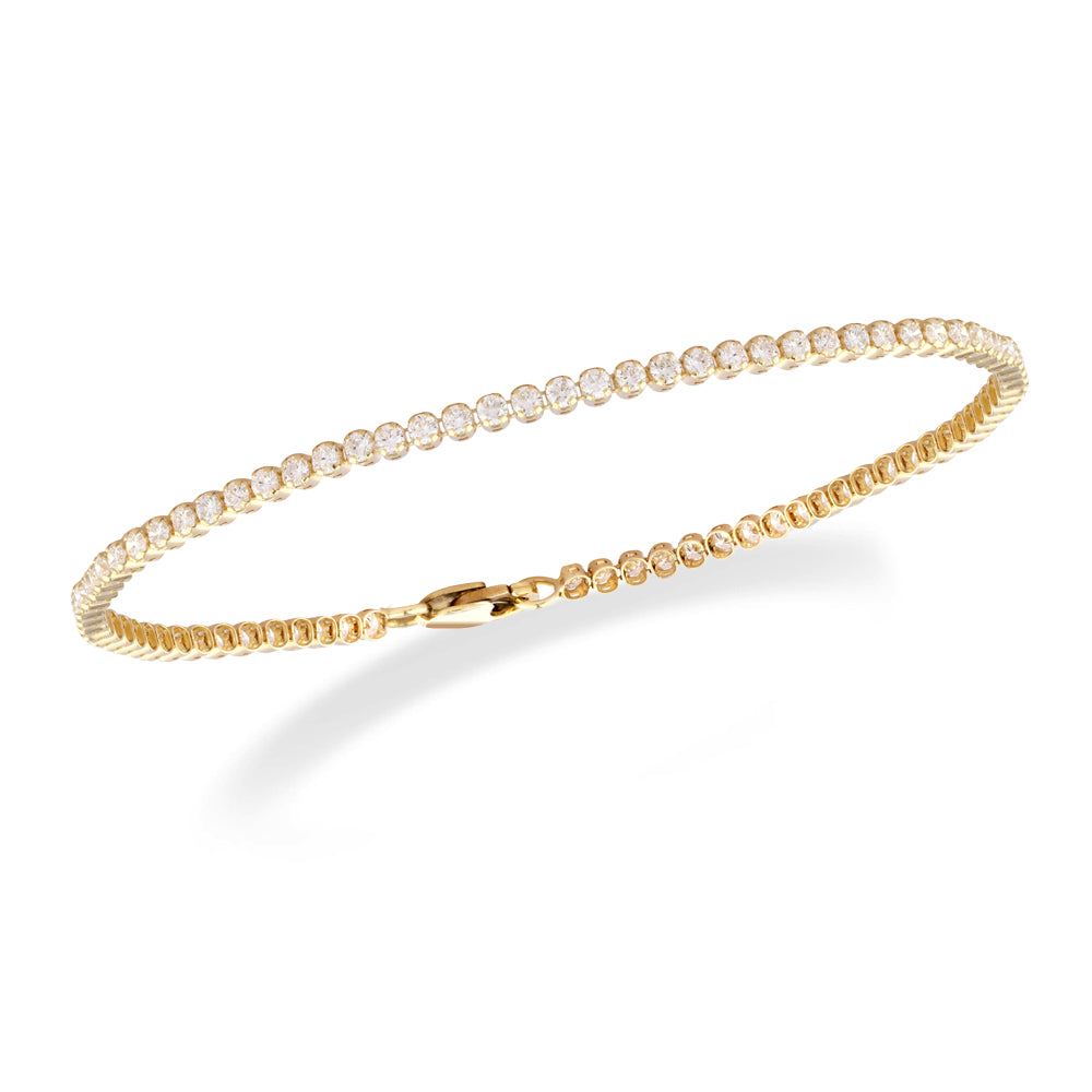 1.75 Carat Yellow Gold Labgrown Diamond Tennis Bracelet.