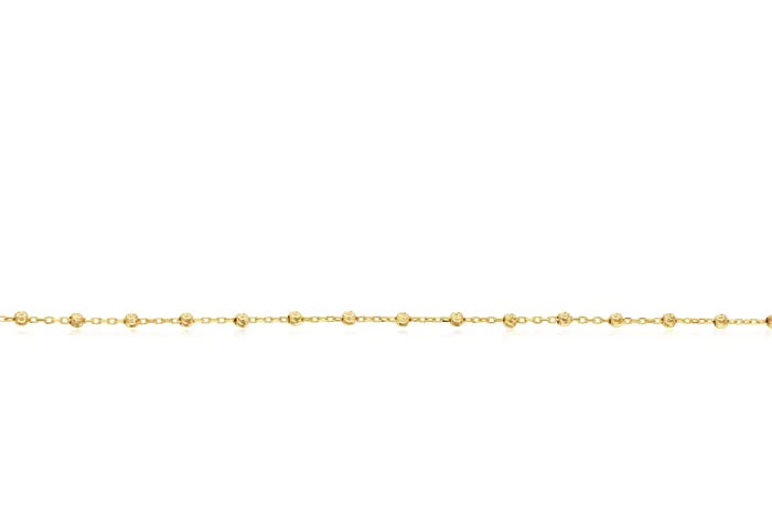 9ct Yellow Gold Diamond cut ball Bracelet