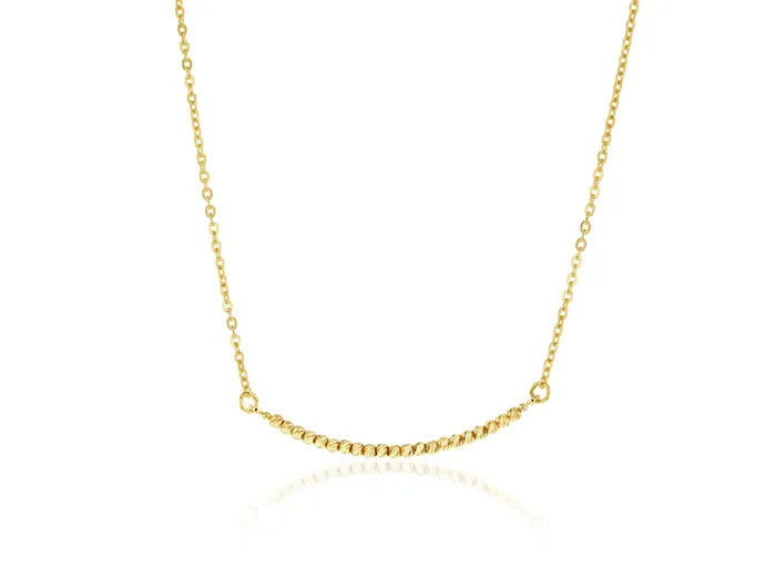 9ct Yellow Gold chain with bead bar, 45cm