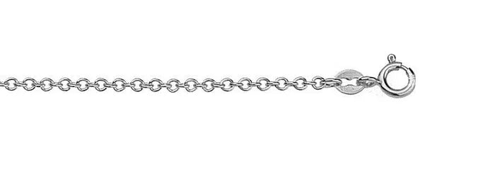 9ct White Gold Cable chain, 50cm