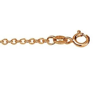 9ct Rose Gold Hammered cable chain, 55cm