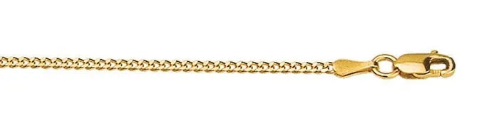 9ct Yellow Gold Diamond cut Curb chain, 50cm