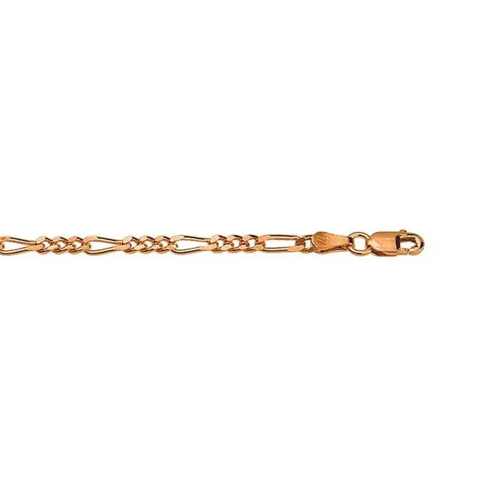 9ct Rose Gold Diamond cut Figaro Bracelet