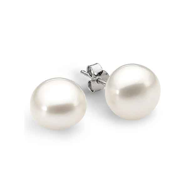 Sterling Silver 9mm Freshwater Peal Stud Earrings