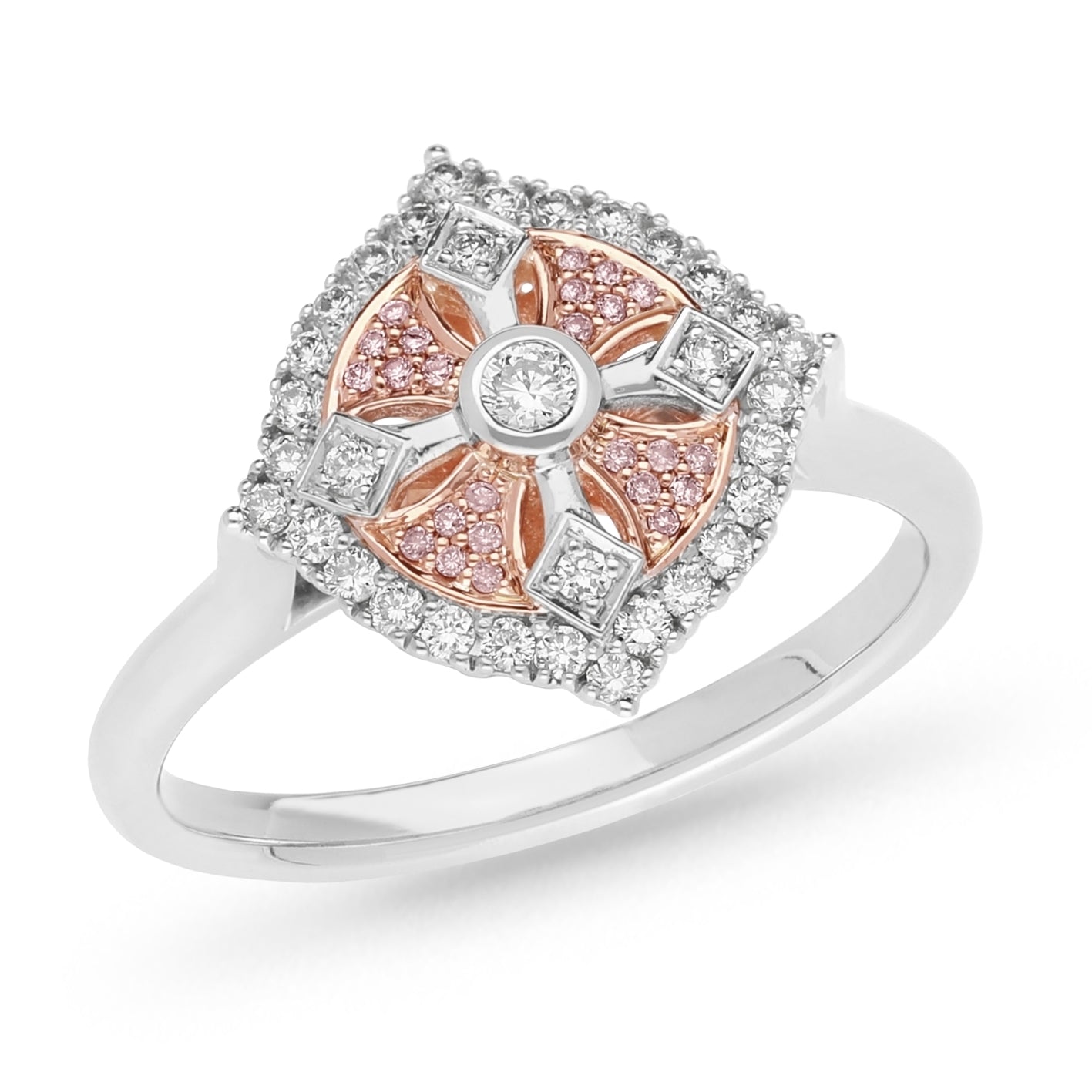 Argyle Pink Diamond Ring in 9ct Rose & White Gold