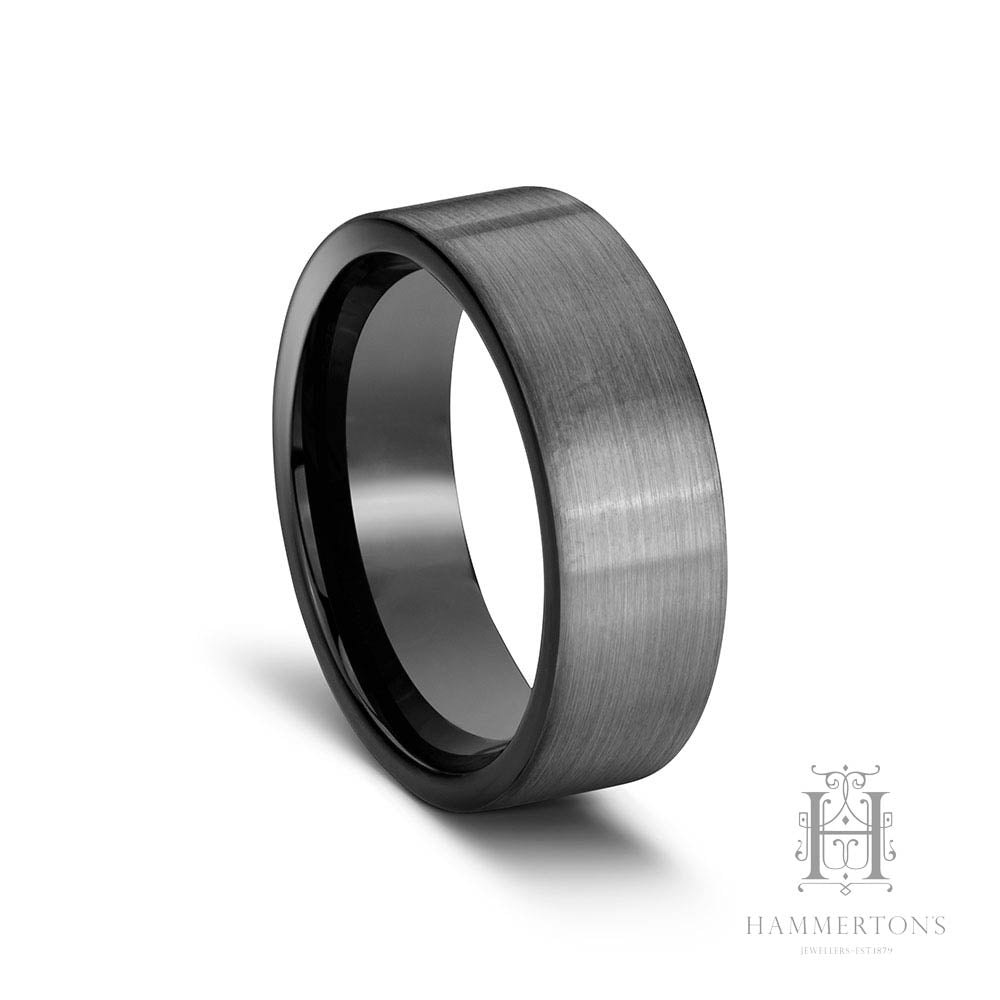 Gray on sale tungsten ring